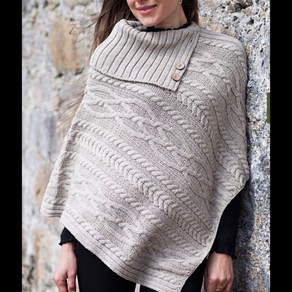 Girl's Aran Sweater Poncho | escapeauthority.com